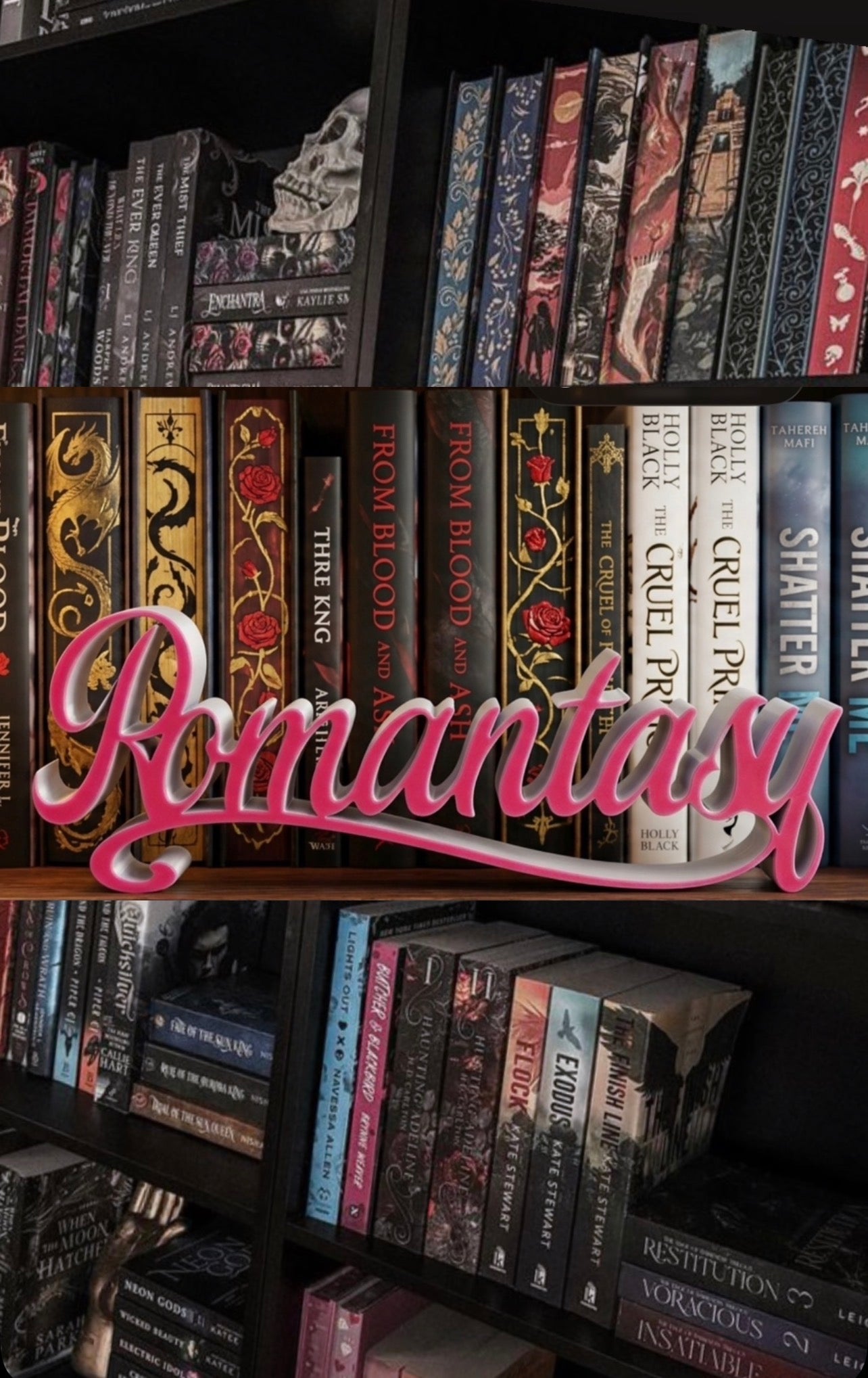 The Romantasy Bookshelf Decor