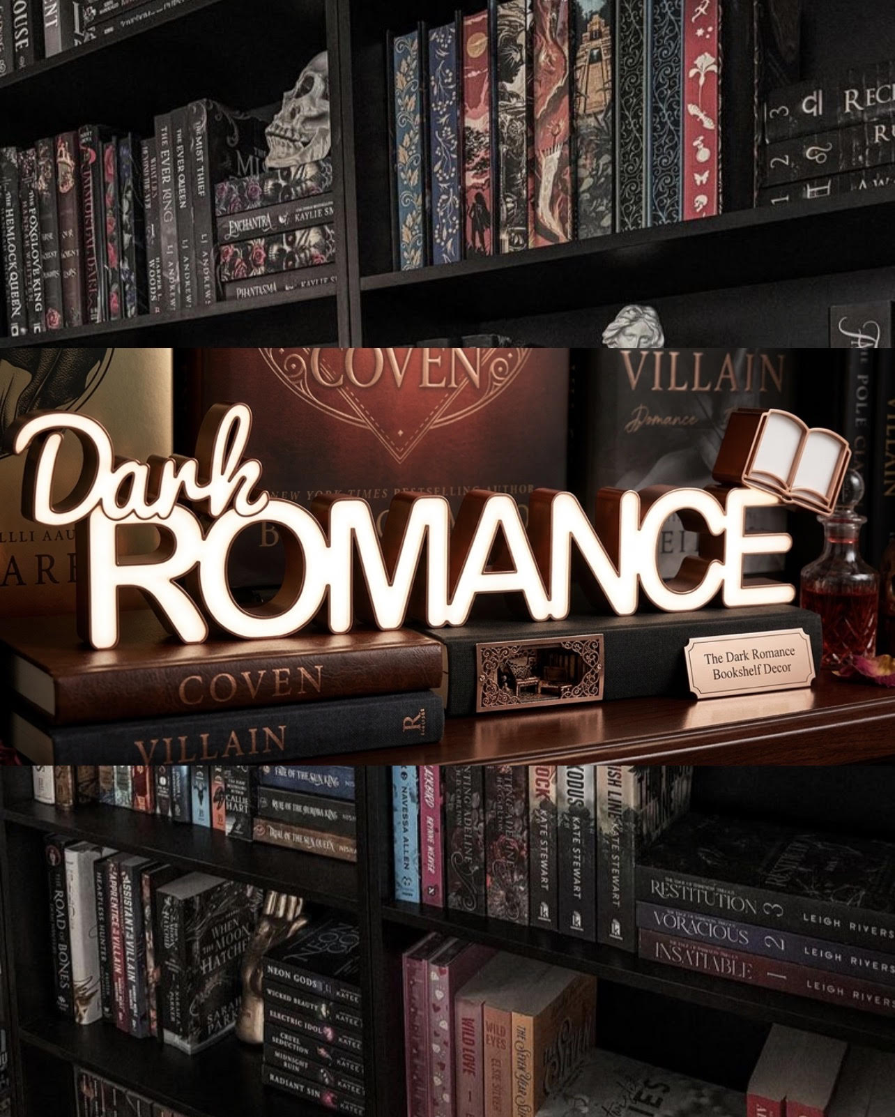 The Dark Romance Bookshelf Decor